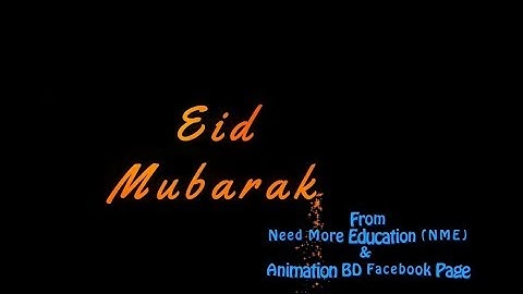 Eid Mubarak Text Animation Without Plugin