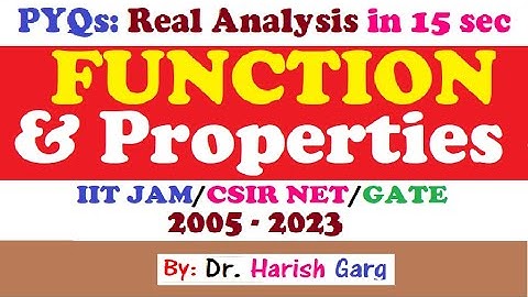 PYQs on Function & its Properties | IIT JAM 2005 to 2023 | Short Cut Tricks