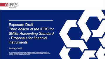 Webcast: financial instrument proposals in the IFRS for SMEs Accounting Standard consultation