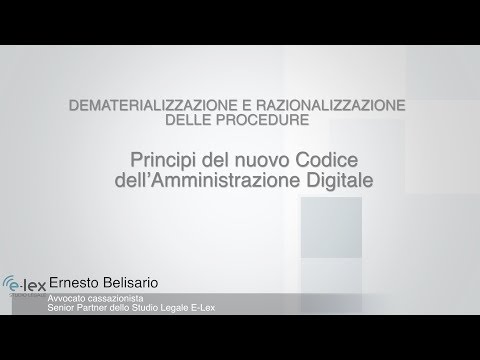 Belisario - Principi del nuovo Codice dell'Amministrazione Digitale