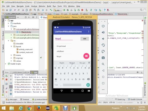 creating android adapters listview android studio