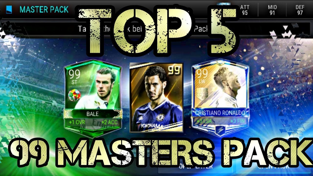 TOP 5 99 MASTER PACK OPENING FIFA MOBILE !!!!!!!!!!!!!!!!!!! UNBELIEVABLE LUCK (YOUTUBER EDITION) !!