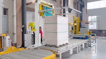Automatic horizontal/vertical pallet strapping machine+Pallet Stretch Wrapper for paper roll