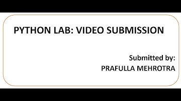 Python Lab Video Submission- Upgrad