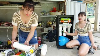 The Genius girl repairs and maintains broken GALAXY water purifier