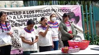 Conferencia de prensa desde el plantón de familiares de presos políticos de Eloxochitlán