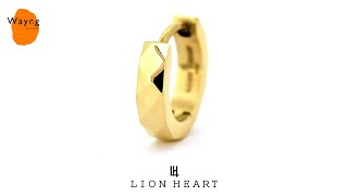 ライオンハート LION HEART カッティングフープピアス サージカルステンレス ゴールド メンズ ブランド