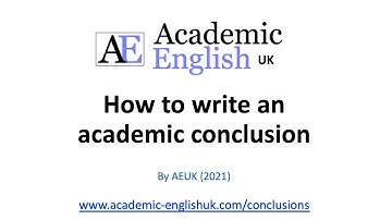 How to write an academic conclusion
