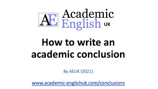 How to write an academic conclusion