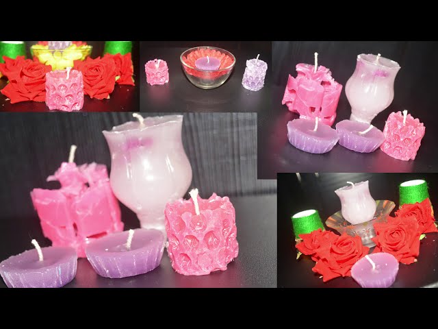 How to Make Dried Flower Candle At Home / Gel Wax Candle Making