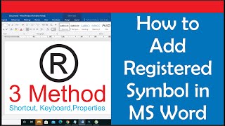 Registered Symbol ®: How to Insert Registered Trademark Symbol in Word using Keyboard and Shortcut