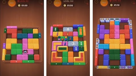 Wood Away Block Jam - Level 101 - Level 102 - Level 103