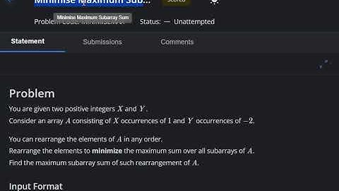 Minimise Maximum Subarray Sum Codechef solution|CodeChef starters 113✅(100/100) FULL|AC Code