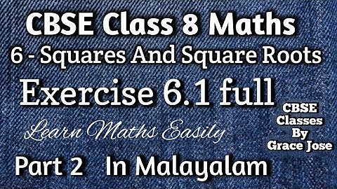 Exercise 6.1 CBSE Class 8 Maths Chapter 6 In Malayalam/ CBSE Classes By Grace Jose