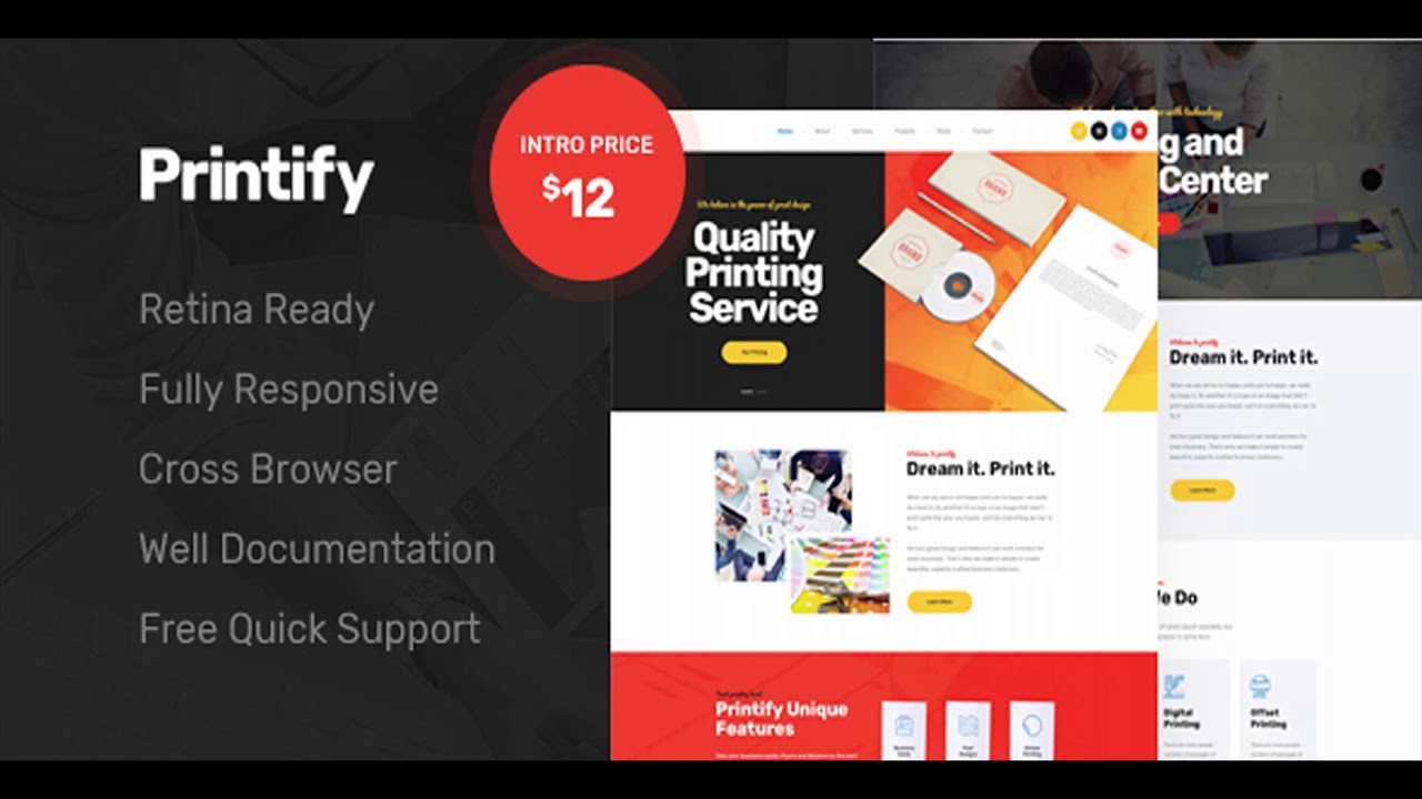 Printify - Attention Grabbing Printing Company HTML Template | Themeforest Website Templates and