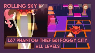 Rolling Sky Level 67 Phantom Thief Bonus 61 Foggy City - Official Gameplay