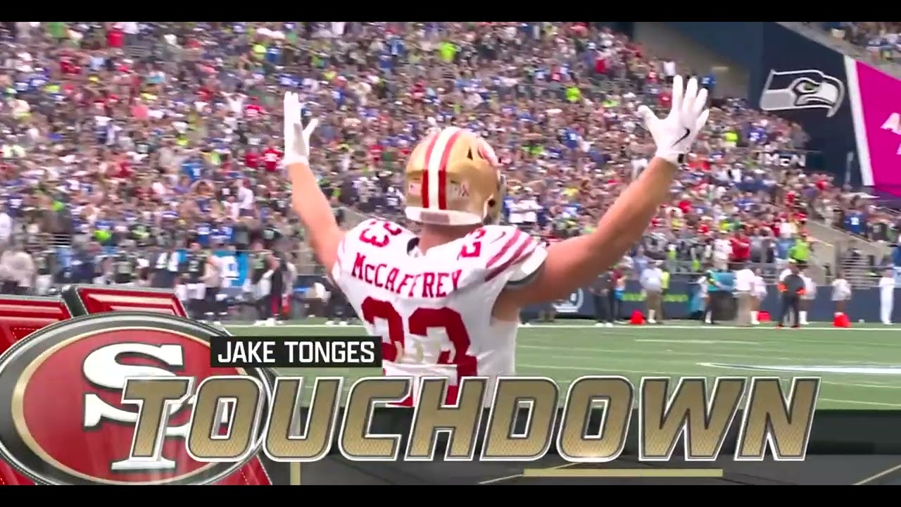 2025 week 1.  49er's Jake Tonges makes the catch 3  and beats  Seattle