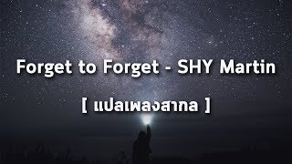 [แปลเพลงสากล] Forget to Forget - SHY Martin
