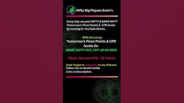 18-10-2023, Bank Nifty - Pivot Points & CPR levels. Like I Share I Subscribe.