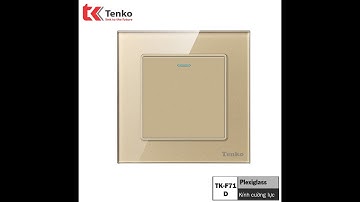 Công Tắc Điện Vuông Mặt Kính Cường Lực Chống Xước Tenko TK-F71-D-01 Vàng I Tenko.com.vn