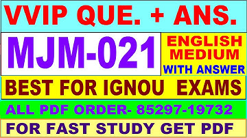 MJM 021 important questions with answer in English | mjm 021 Previous Year Question Paper