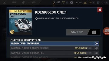 Need for speed No Limits : Koenigsegg One:1 re-playable Blueprints