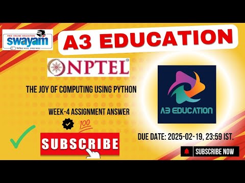 NPTEL The Joy of Computing Using Python Week 4 Assignment 4 Answers Solution Quiz | 2025 - Jan
