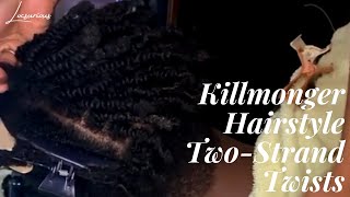 Killmonger Hairstyle - Two Strand Twists Completed Look on Natural Hair | @Locsurious on IG