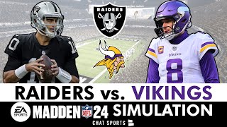 Raiders vs. Vikings Simulation LIVE Reaction & Highlights (Madden 24 Rosters) | NFL Week 14