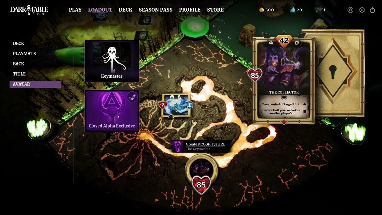 New Main Menu for Dark Table CCG Dev Walkthrough YouTube