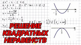 Решение квадратных неравенств - 9 класс алгебра