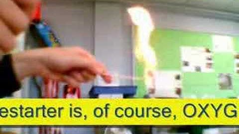 Testing oxygen with a glowing splint