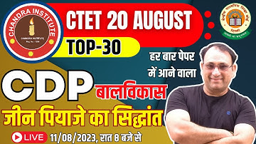 CTET CDP 2023 | Jean Piaget Cognitive Development Theory | जीन पियाजे संज्ञानात्मक विकास सिद्धांत