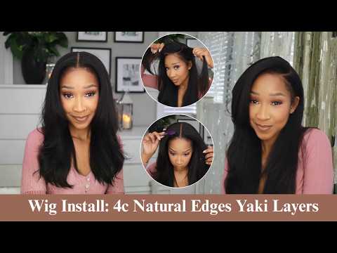Finally! A Yaki Straight Wig That Matches My 4C Edges Perfectly–Step by Step Application✨MyFirstWig