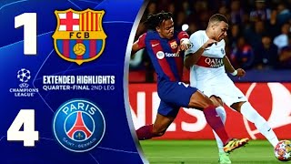 Barcelona vs PSG 1-4 Extended Highlights \& All Goals 2024 - Mbappe Goal 🔥