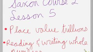 Saxon course 2 Lesson 5