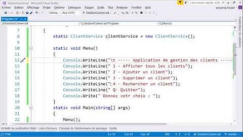 6 - Création du menu | Mini projet C# - Gestion de e-commerce