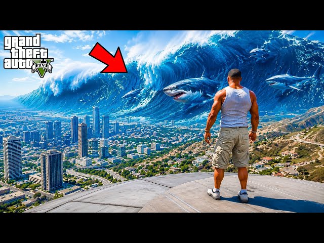 FRANKLIN Faced The WORLD’S BIGGEST TSUNAMI To Save His Twin Brother in GTA 5 Telugu | Dhanu Dino [H…