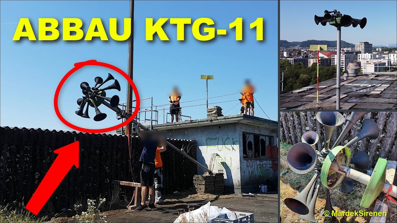 Abbau einer KTG-11 Sirene von Kockum Sonics | 11.08.22 in Lenzburg