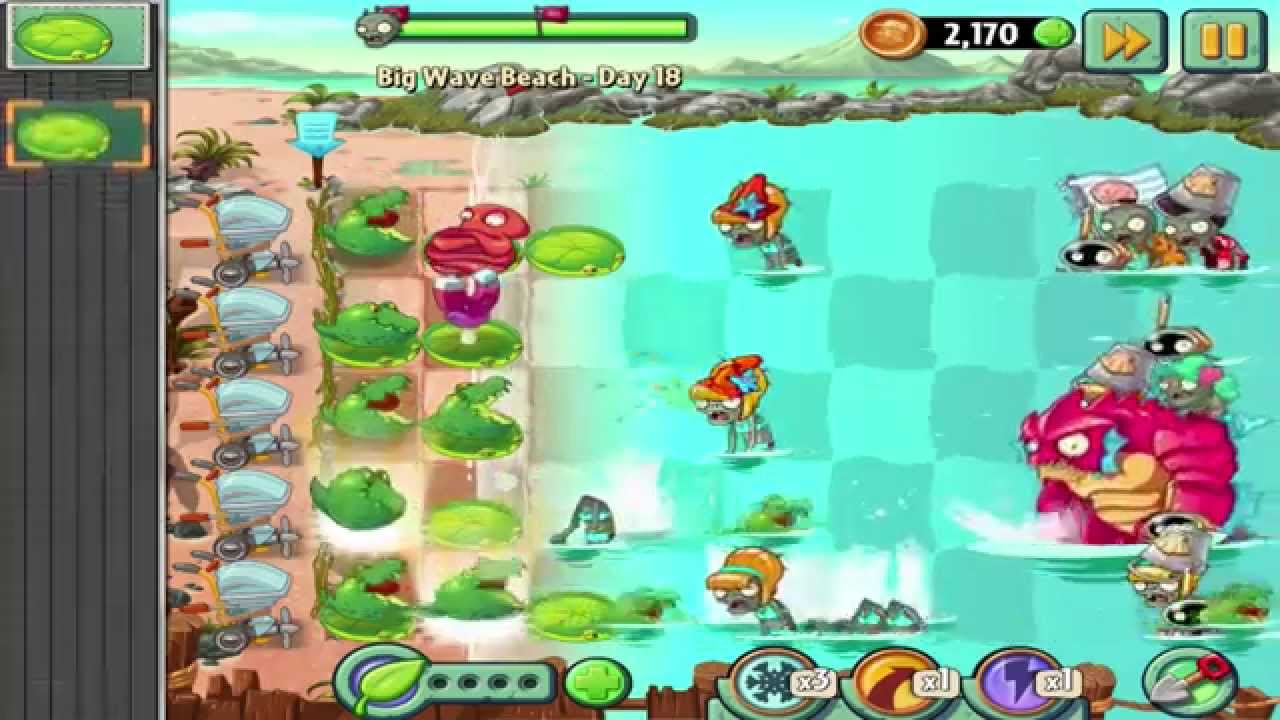 Plants vs. Zombies 2: Big Wave Beach Quick Walkthrough and Strategy Guide -  UrGameTips