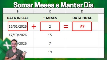 Somar Meses a Data Inicial e manter mesmo Dia no Resultado Final  | Fórmula DATAM Excel