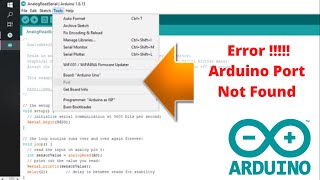 Arduino Port Not Found