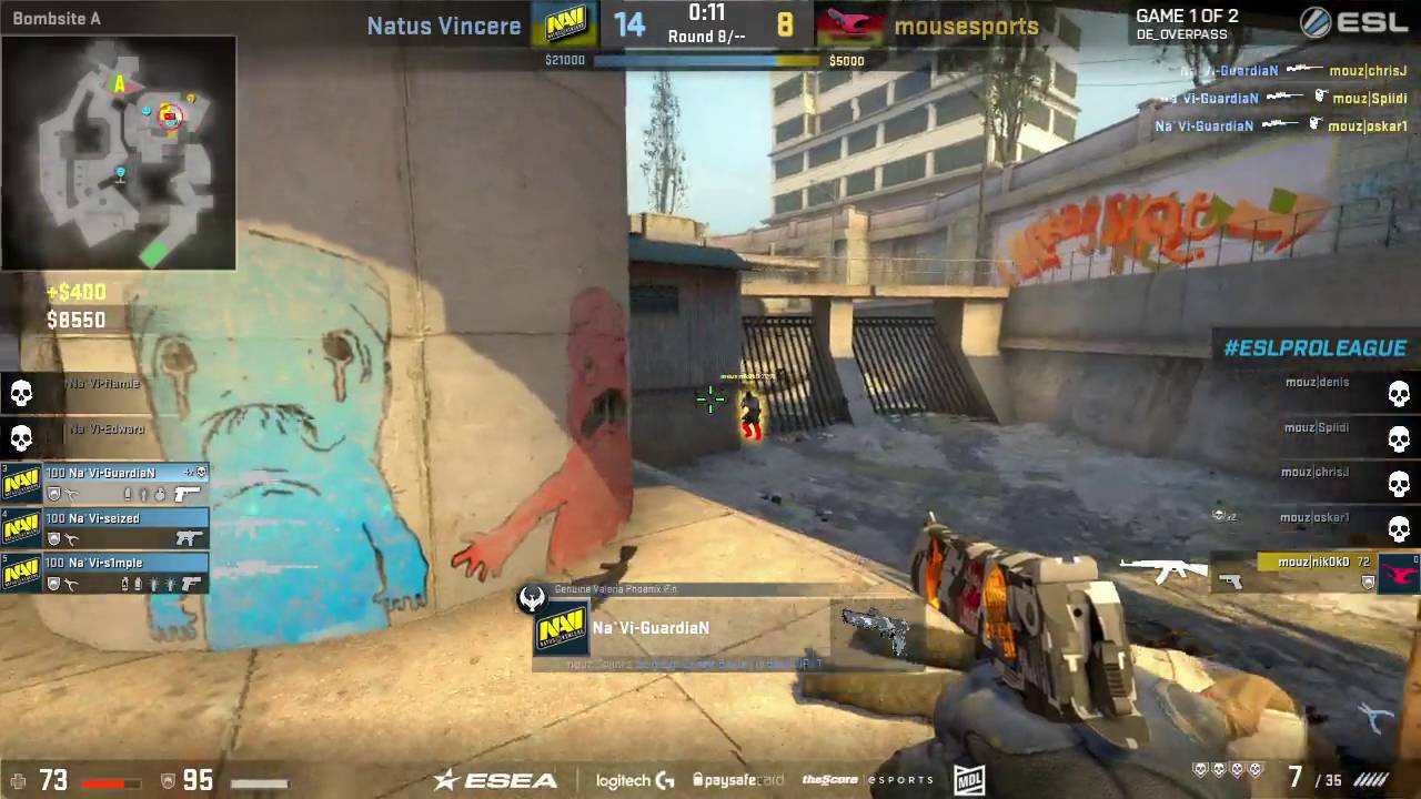 CS:GO - GuardiaN Crazy AWP ACE vs Mousesports @ ESL Pro League Season 4