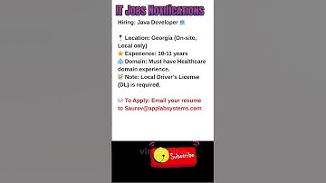 Java Developer Job in Georgia Sept 24, 2025