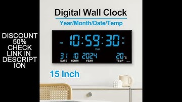 Digital Large Wall Clock Alarm Temperature Date Calendar Display 8 Sets of Alarm Clocks 14