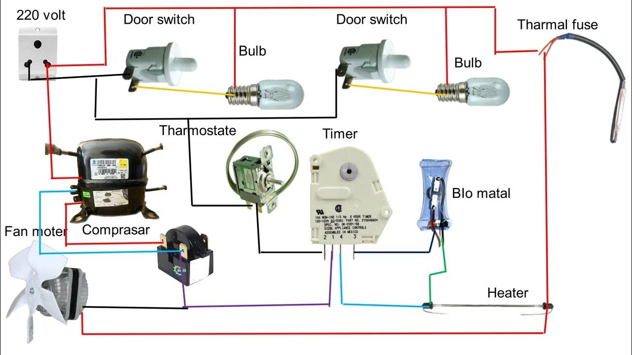 double door fridge full wiring । double door fridge timer wiring double