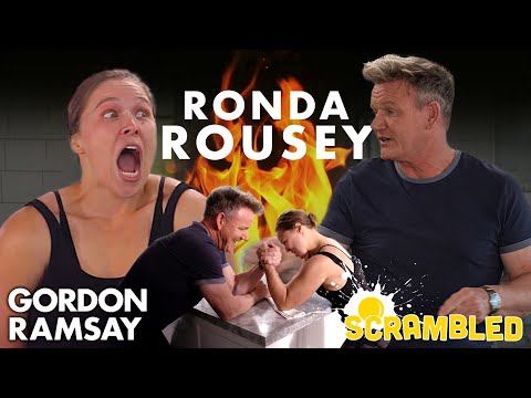 Ronda Rousey & Gordon Ramsay Wrestle While Making Breakfast Burritos | Scrambled