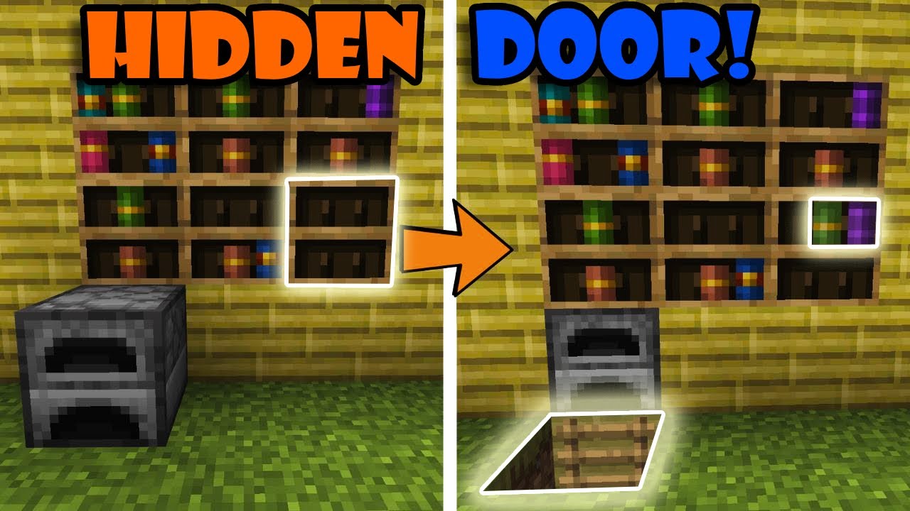 Minecraft Chiseled Bookshelf Secret Door Tutorial #short 