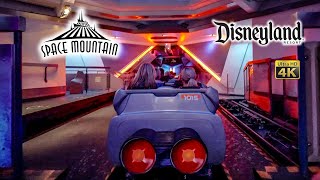 Space Mountain Roller Coaster On Ride Low Light Front Row 4K POV Disneyland 2024 02 01