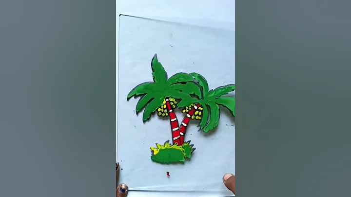 👉 Coconut 🏝️ Tree Glass Painting//#coconuttree #coconut #youtubeshorts #shorts #viralshort #art